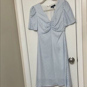 Lea & Viola Striped V-Neck Midi Dress